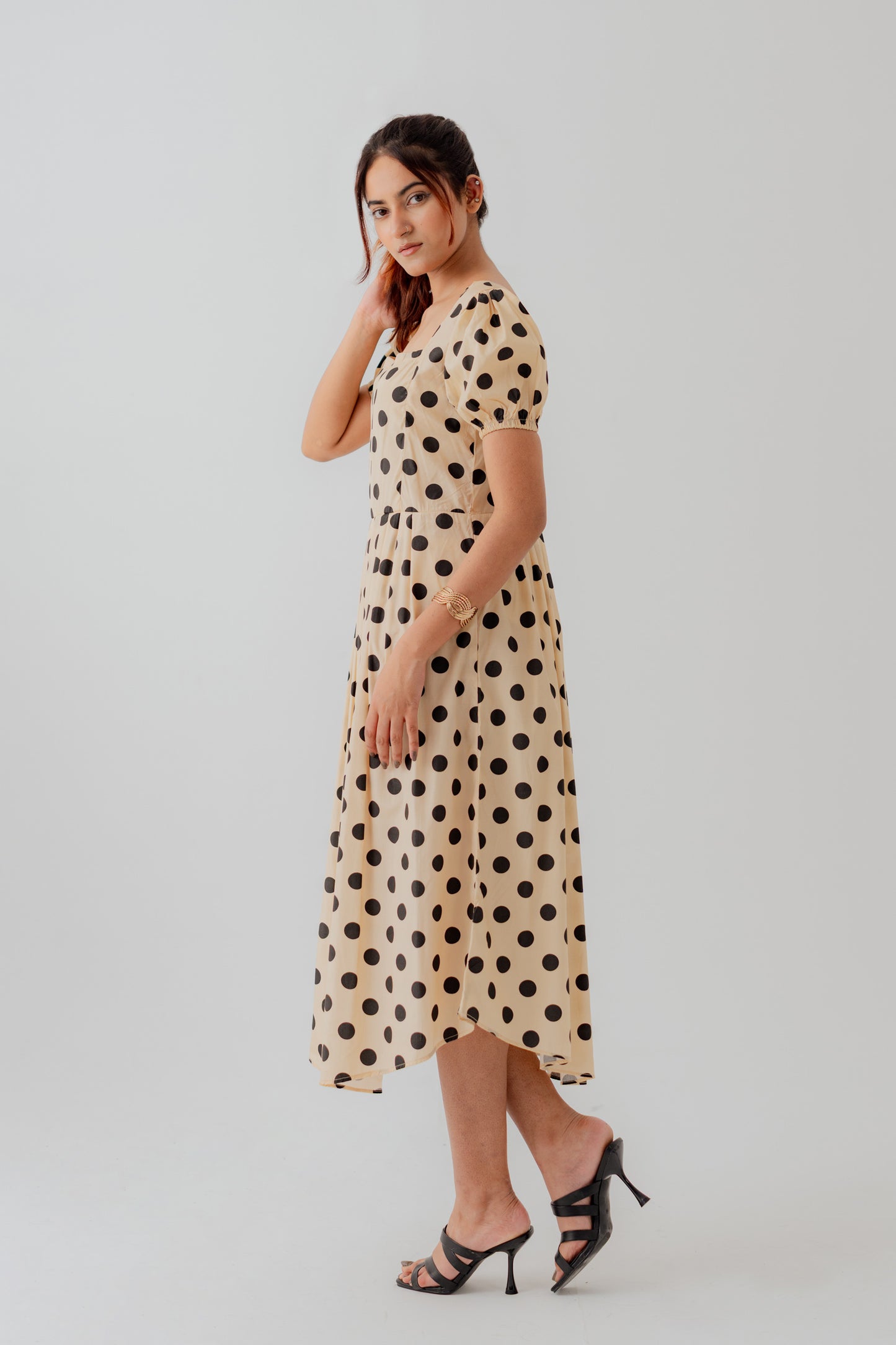 Polka Dots Midi Smocked Dress - Hustle N Holla