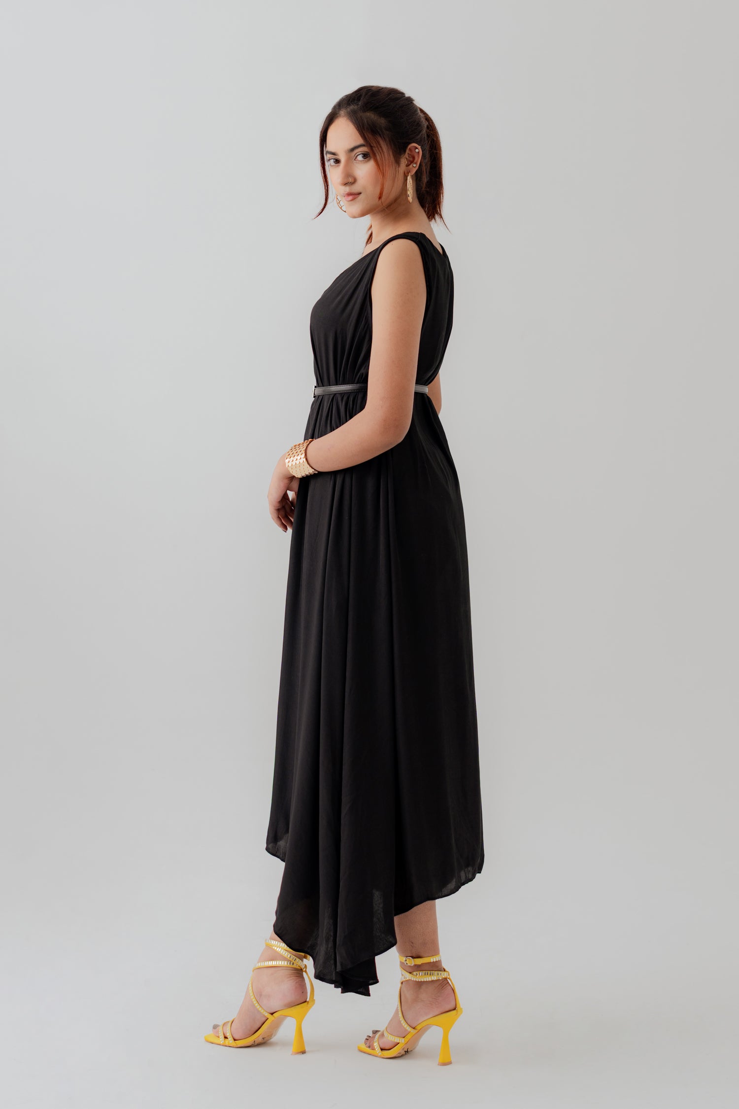 Black Silk Sleeveless Midi Dress - Hustle N Holla