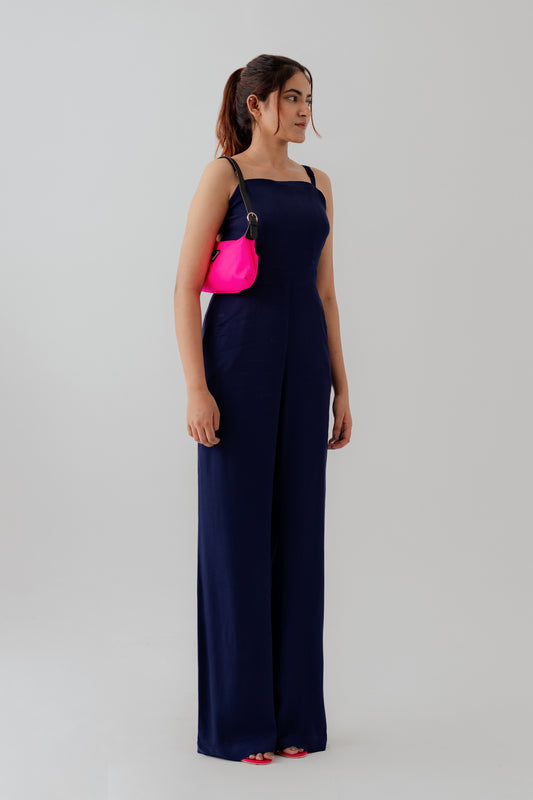 Navy Blue Slim Fit Jumpsuit - Hustle N Holla