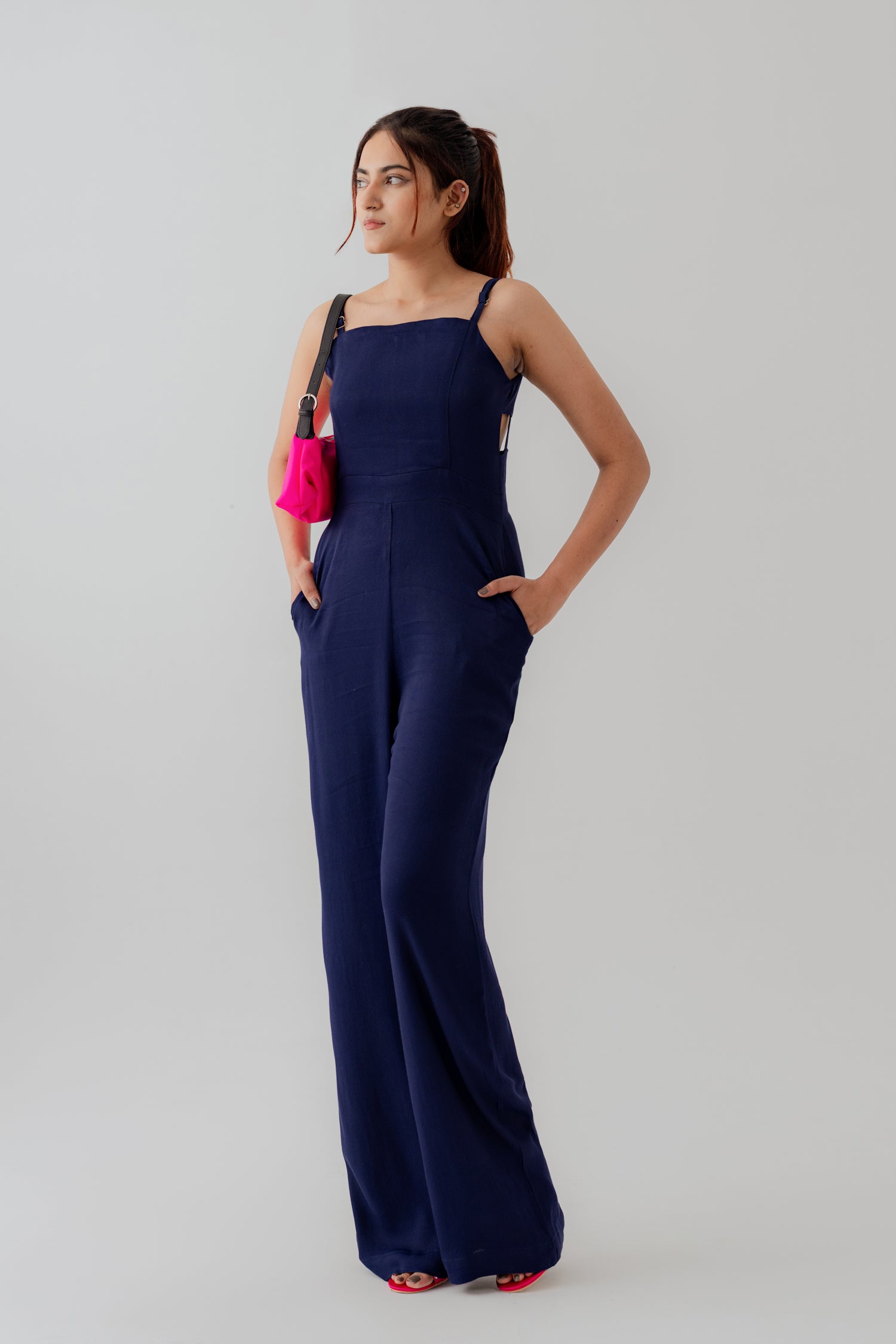 Navy Blue Slim Fit Jumpsuit - Hustle N Holla