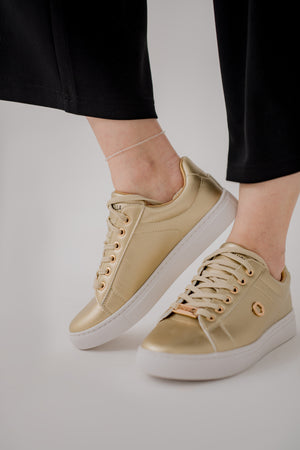 Golden Low Top Trainers - Hustle N Holla