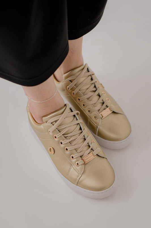 Golden Low Top Sneakers - Hustle N Holla