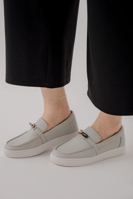 Grey Buckled Loafers - Hustle N Holla