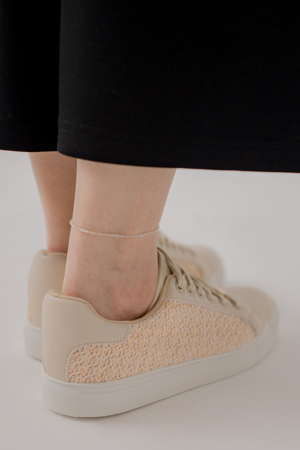 Beige Textured Edge Low Top Trainers - Hustle N Holla