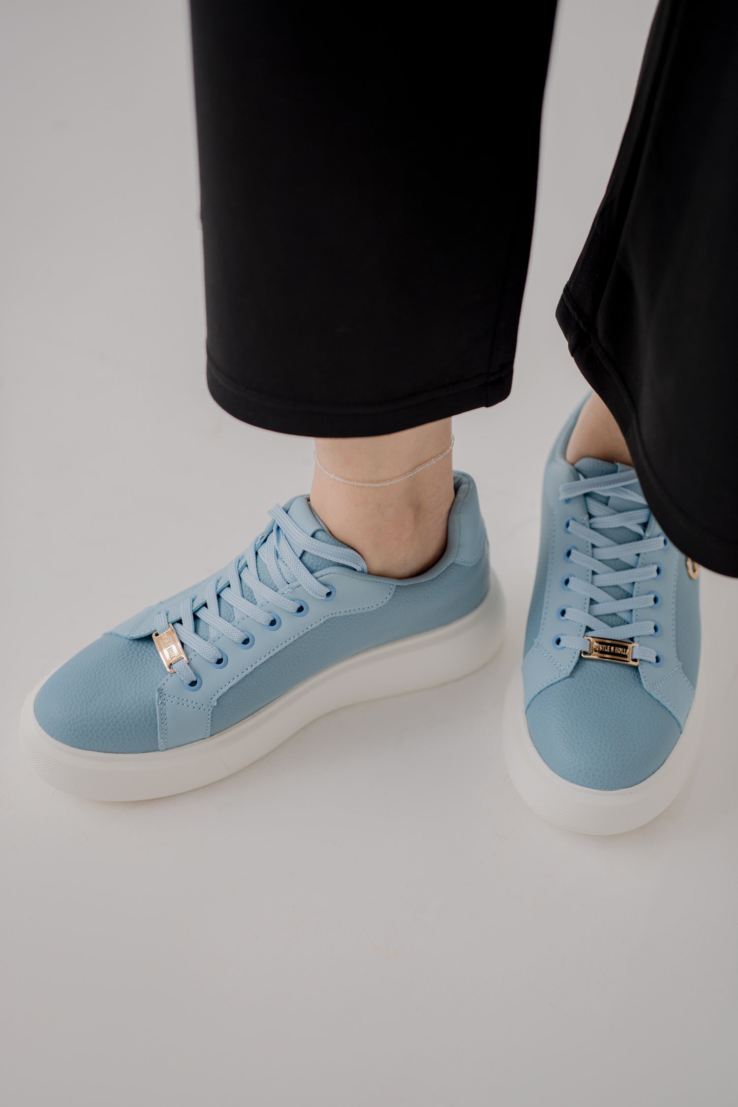 Ice Blue Low Top Sneakers - Hustle N Holla