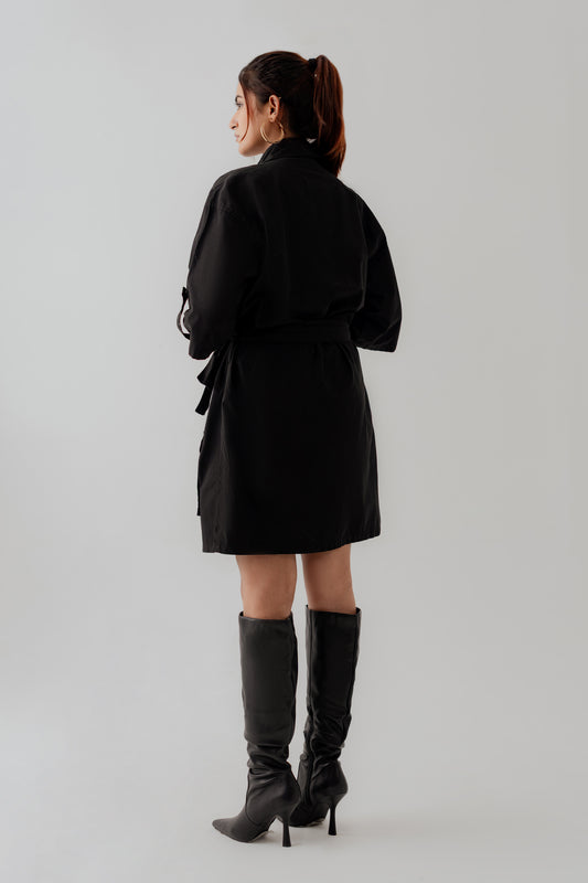 Black Canvas Midi Dress - Hustle N Holla