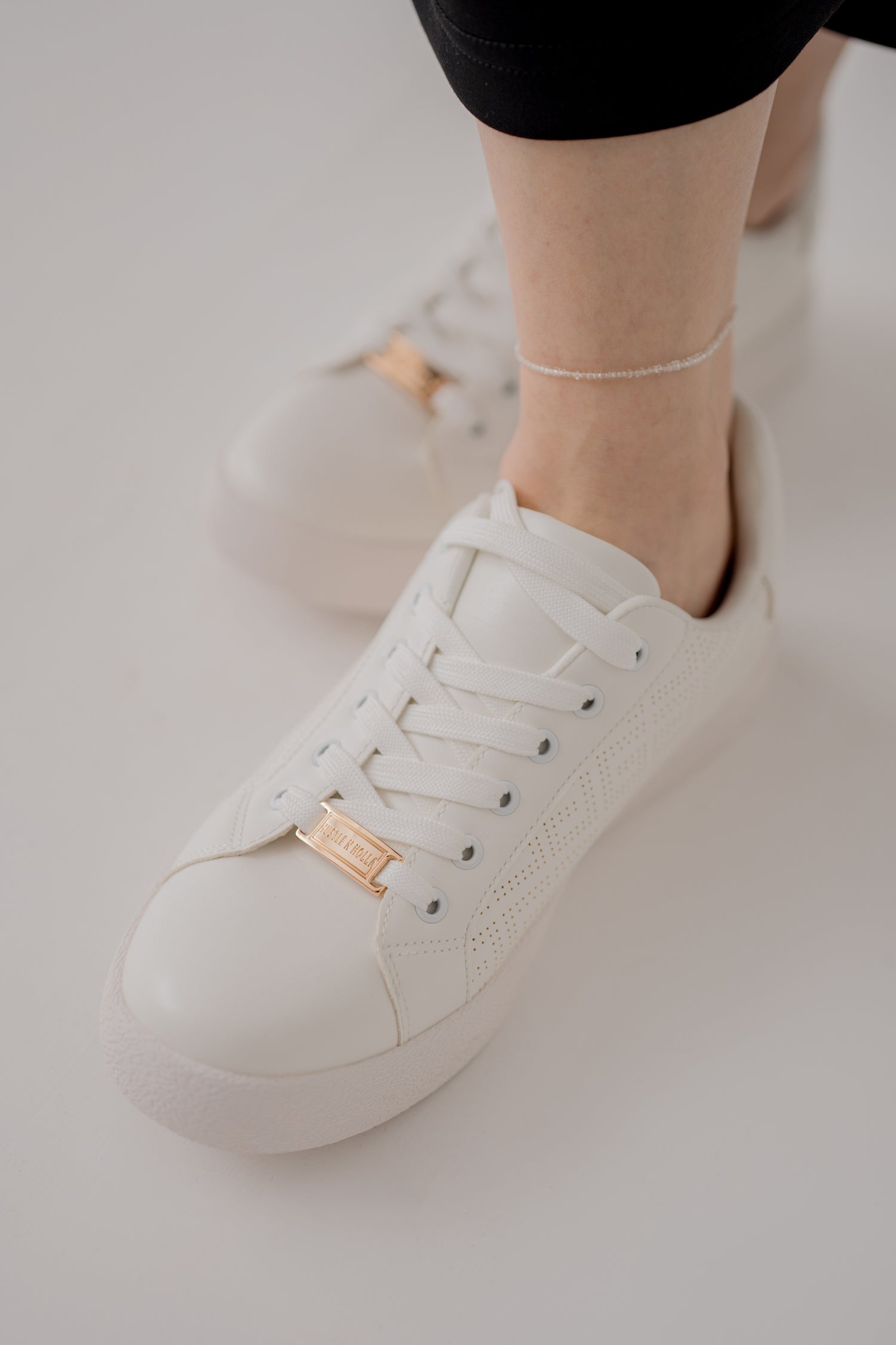 White Textured Low Top Sneakers - Hustle N Holla
