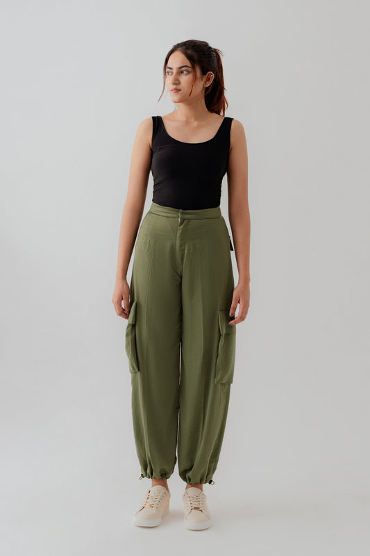 Olive Green Jogger fit Trousers - Hustle N Holla