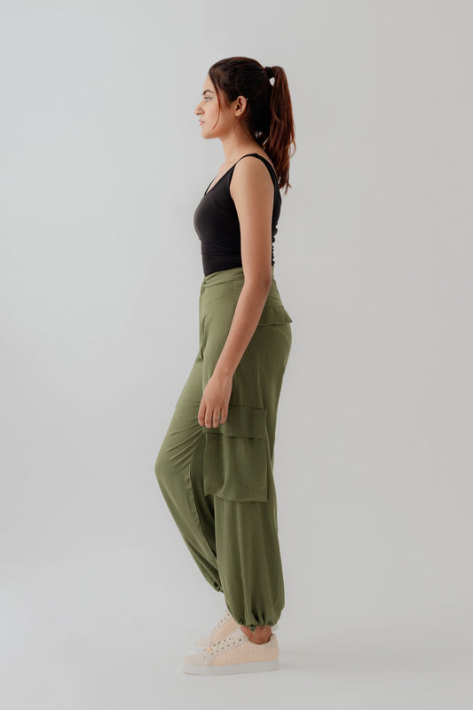 Olive Green Jogger fit Trousers - Hustle N Holla