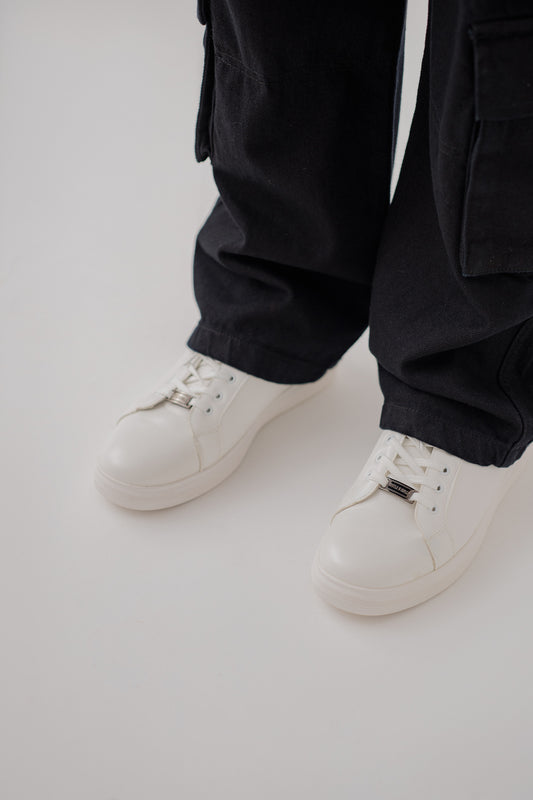 Classic White Low Top Sneakers - Hustle N Holla