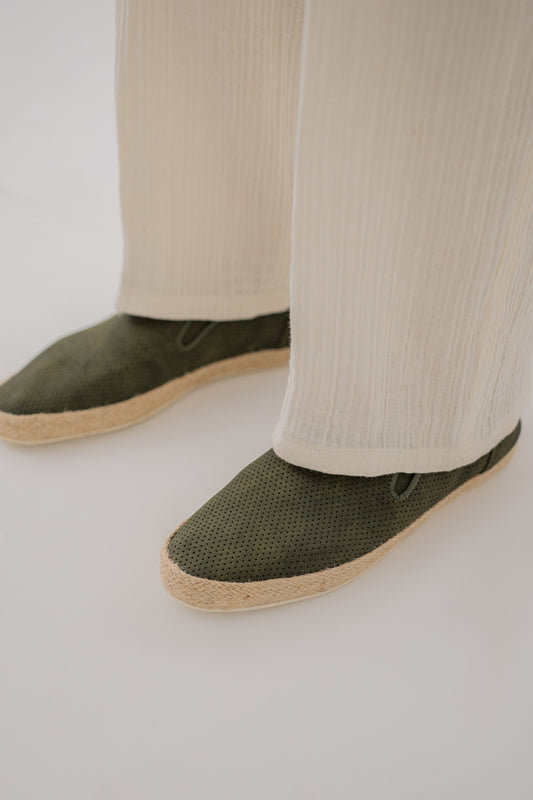 Olive Textured Espadrillas - Hustle N Holla