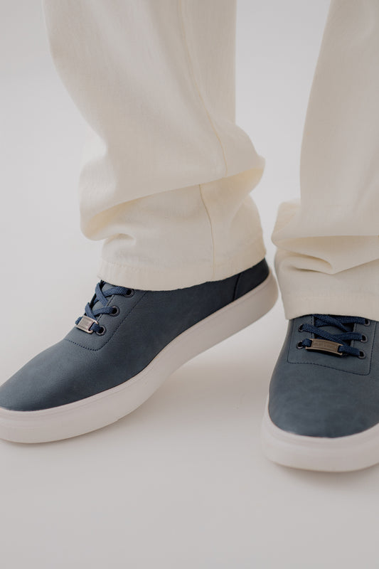 Navy Suede Low Top Sneakers - Hustle N Holla