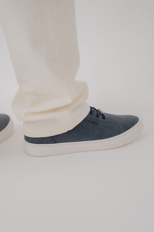 Navy Suede Low Top Sneakers - Hustle N Holla
