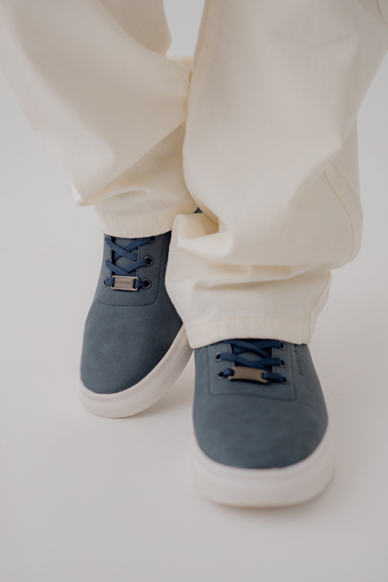 Navy Suede Low Top Sneakers