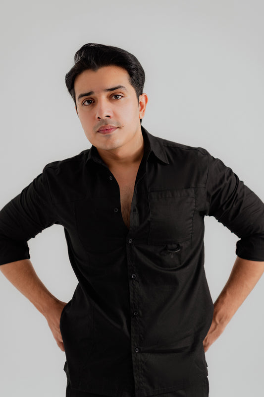 Black Relaxed Fit Shirt - Hustle N Holla