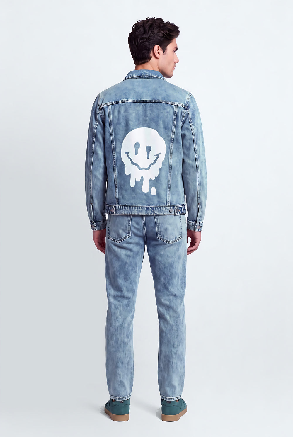 Raw Blue Denim Jacket - Back View - Hustle N Holla