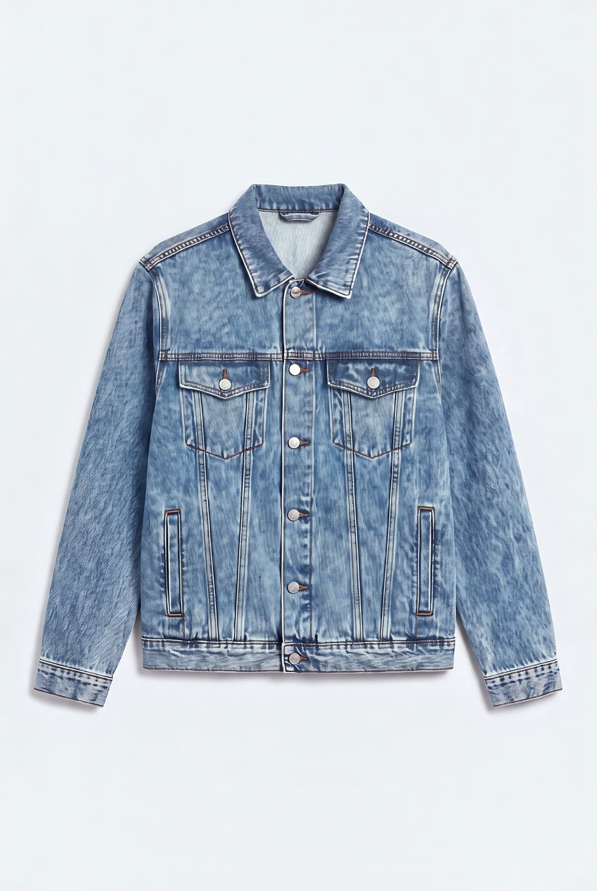 Raw Blue Denim Jacket - Front Flat Lay - Hustle N Holla