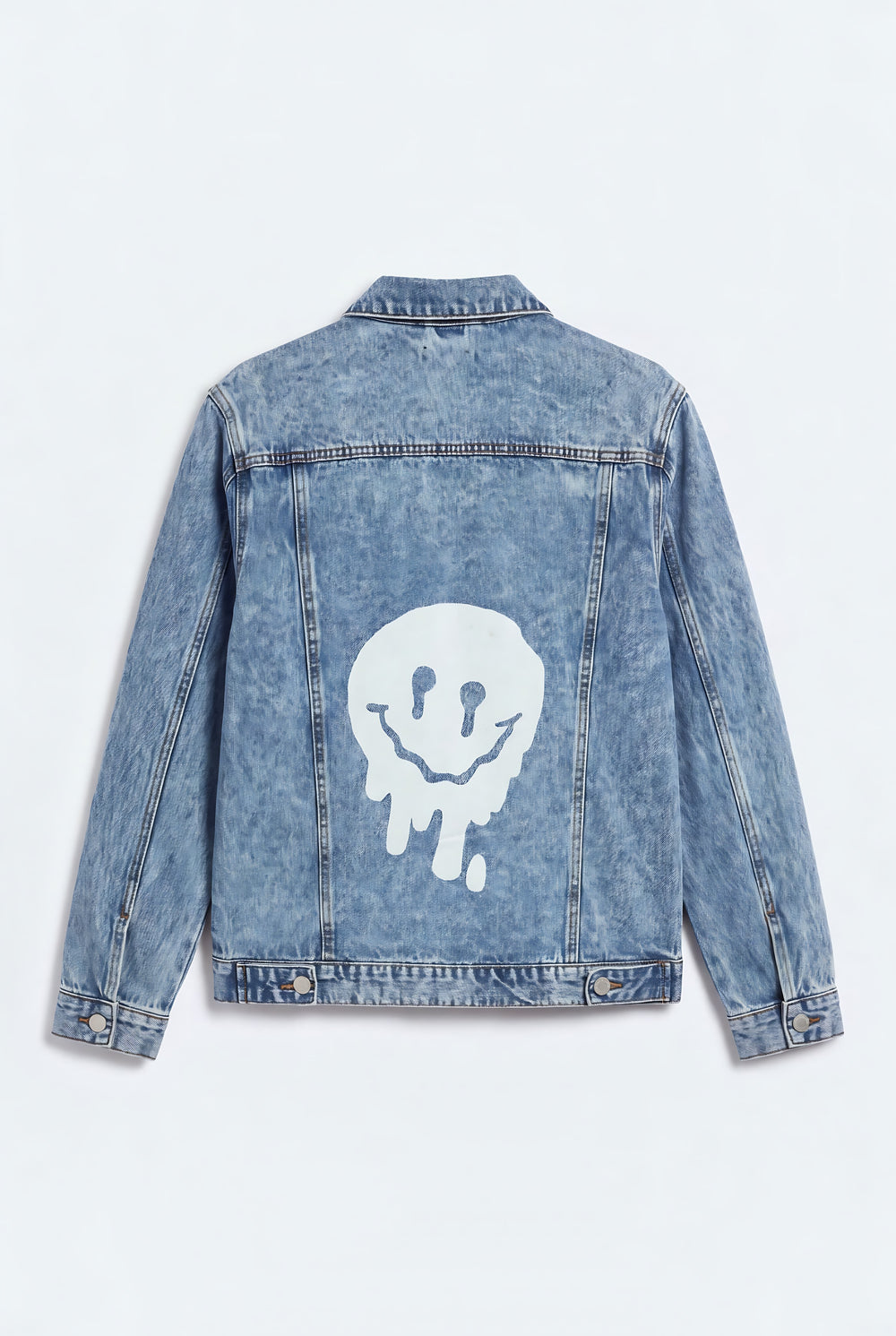 Raw Blue Denim Jacket - Back Flat Lay - Hustle N Holla