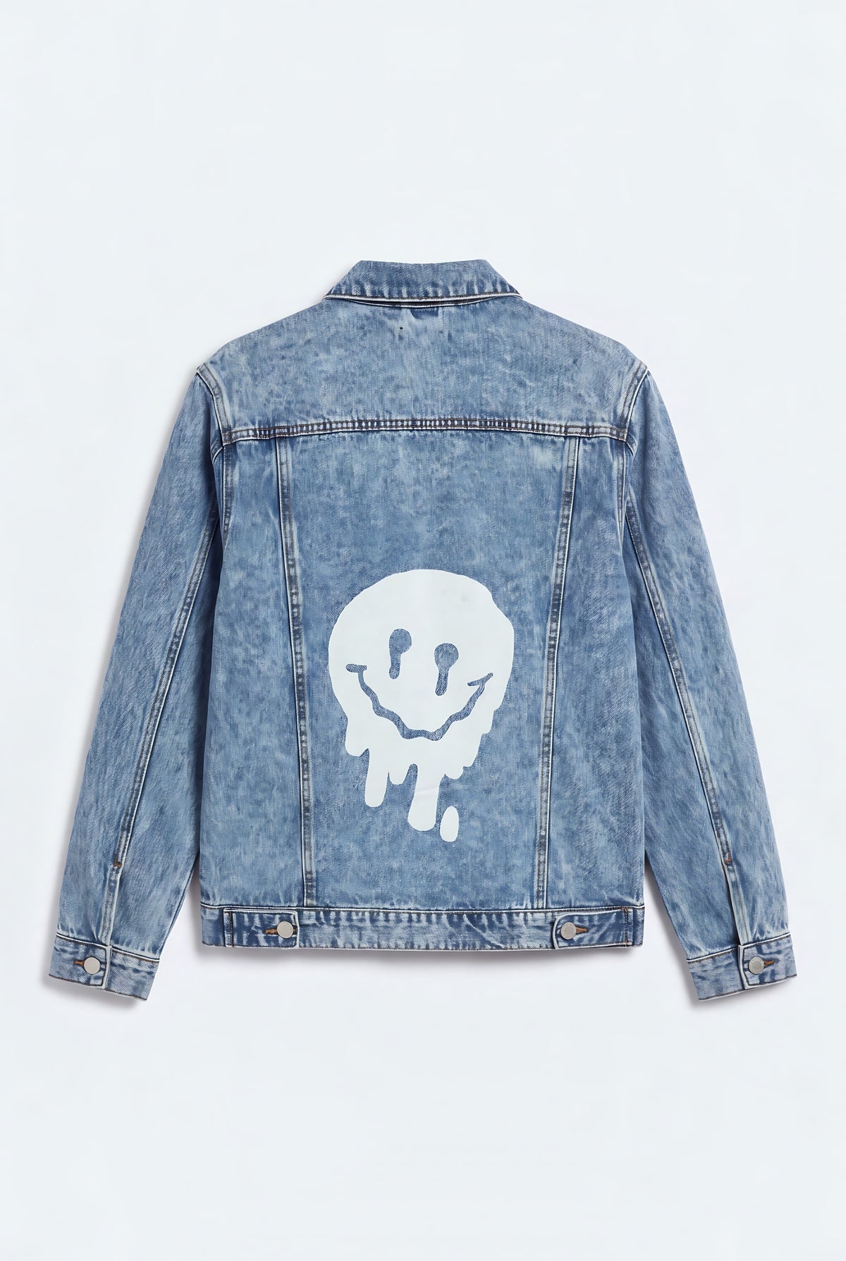 Raw Blue Denim Jacket - Back Flat Lay - Hustle N Holla