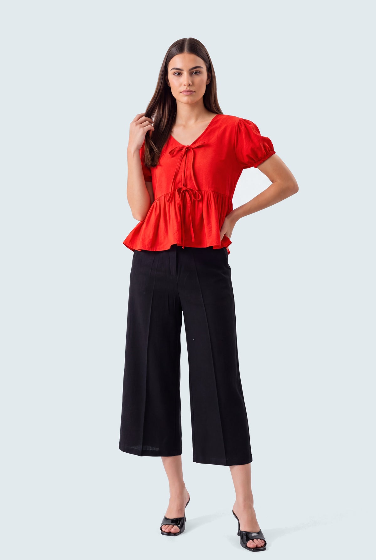 Red Crop Top With Bow Tie Detail - Hustle N Holla