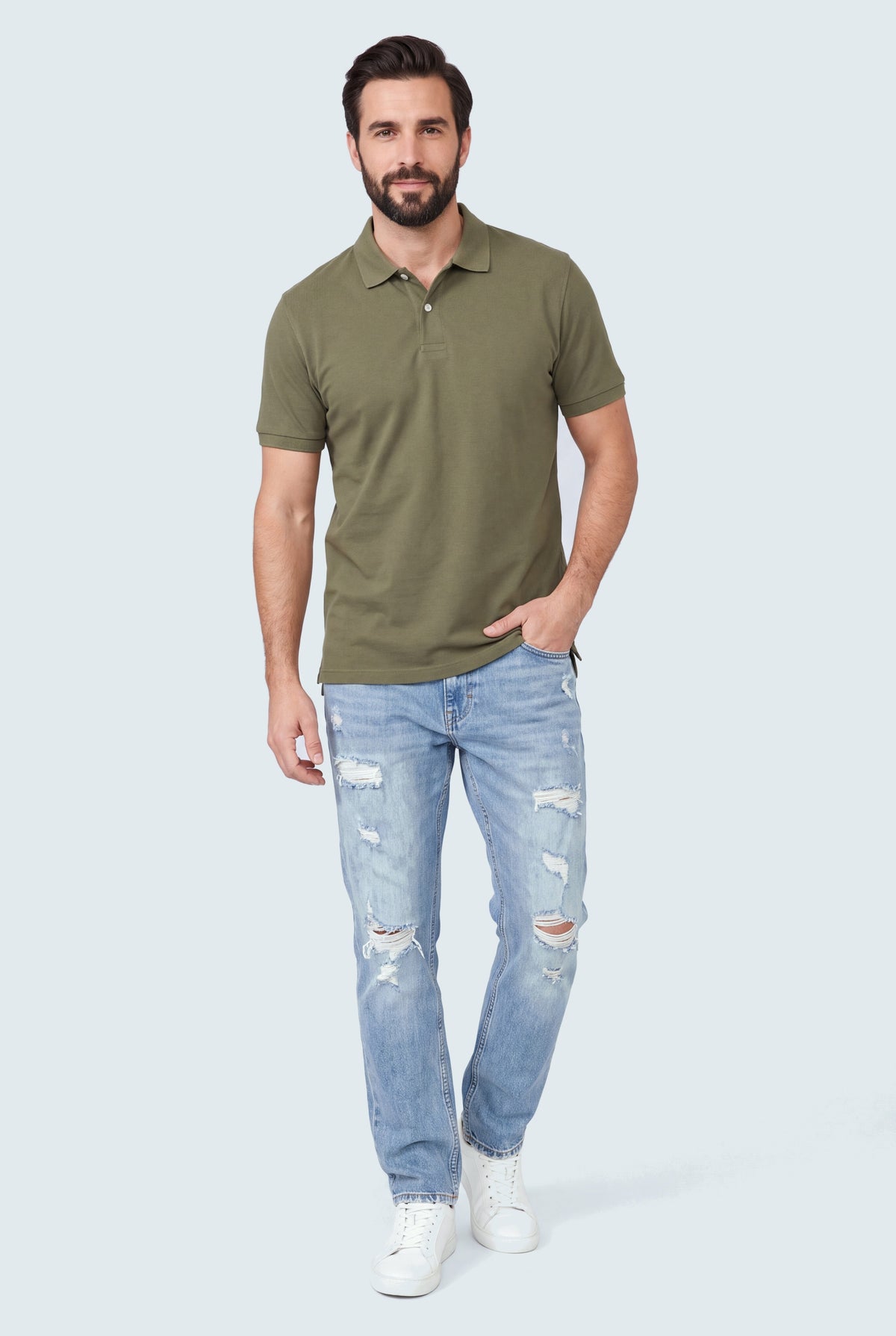 Ripped Straight-Fit Jeans - Hustle N Holla