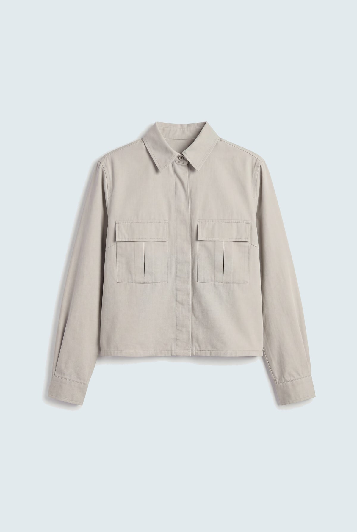 Sage Green Relaxed Fit Crop Shirt - Hustle N Holla