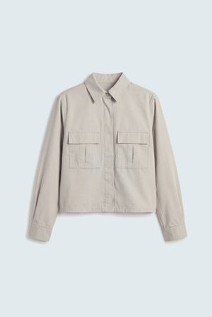 Sage Green Relaxed Fit Crop Shirt - Hustle N Holla