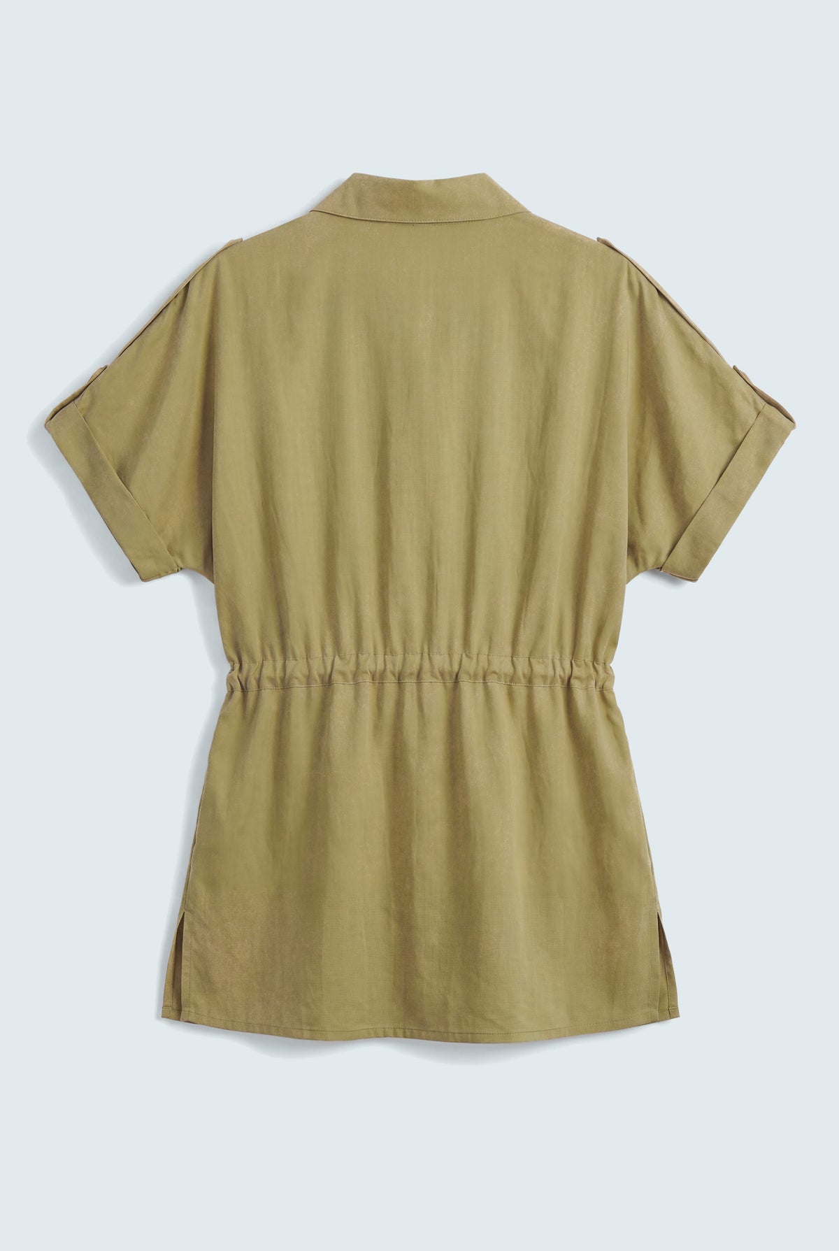 Sage Green Silk Shirt with Batwing Sleeves - Hustle N Holla