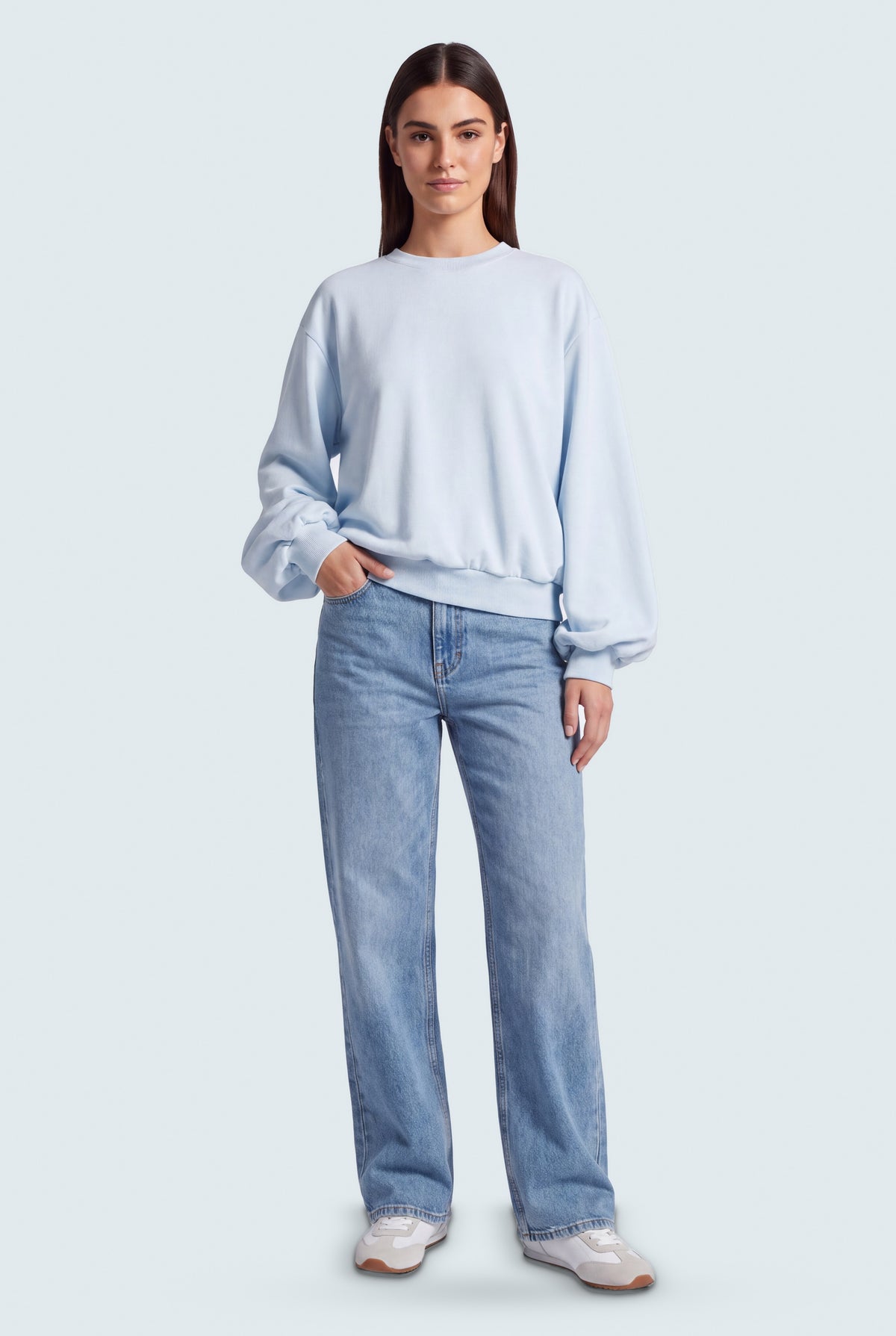 Sky Blue Balloon Fit Sweatshirt - Hustle N Holla
