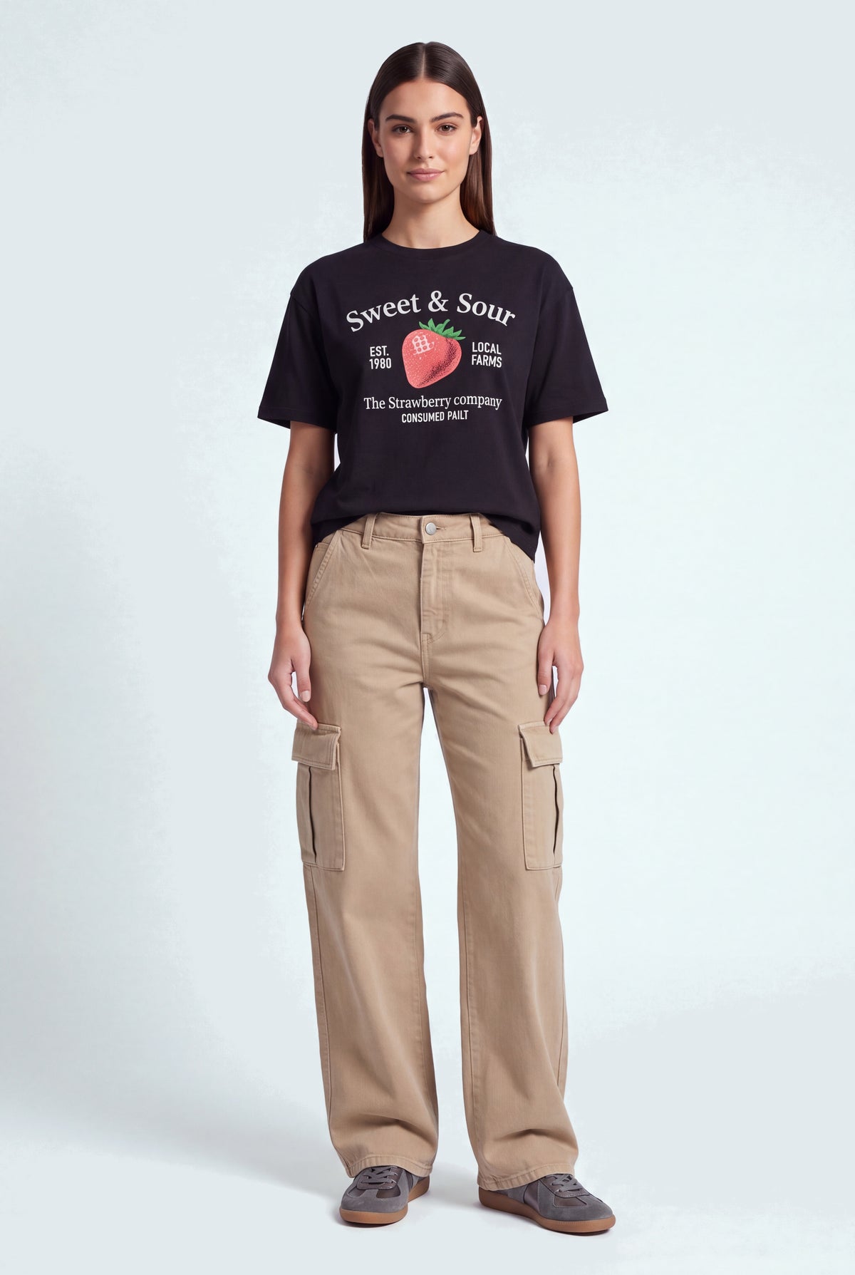 Stone Wash Mid Rise Wide Leg Cargo Jeans - Hustle N Holla
