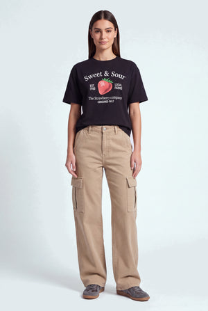 Stone Wash Mid Rise Wide Leg Cargo Jeans - Hustle N Holla