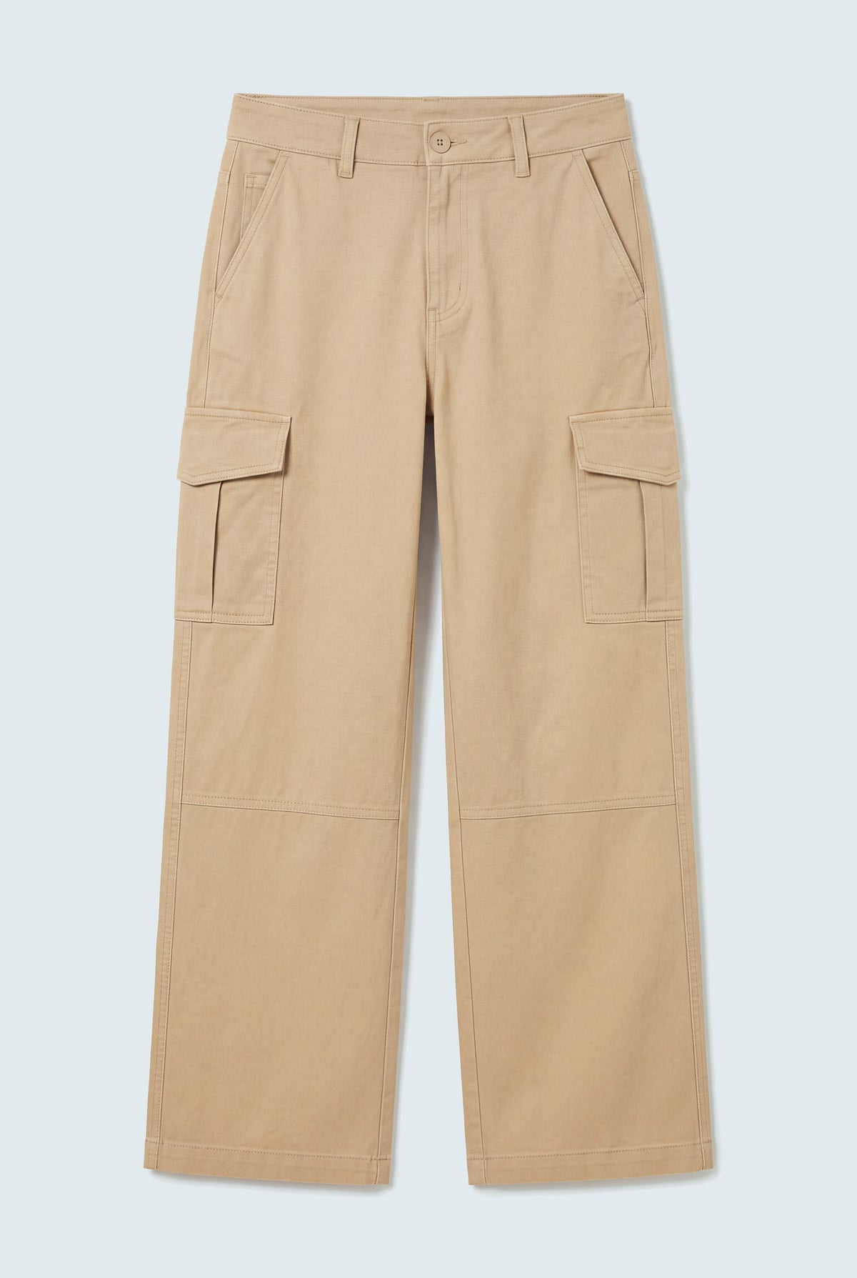 Stone Wash Mid Rise Wide Leg Cargo Jeans - Hustle N Holla