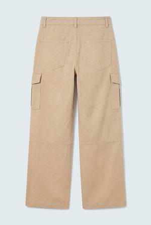 Stone Wash Mid Rise Wide Leg Cargo Jeans - Hustle N Holla