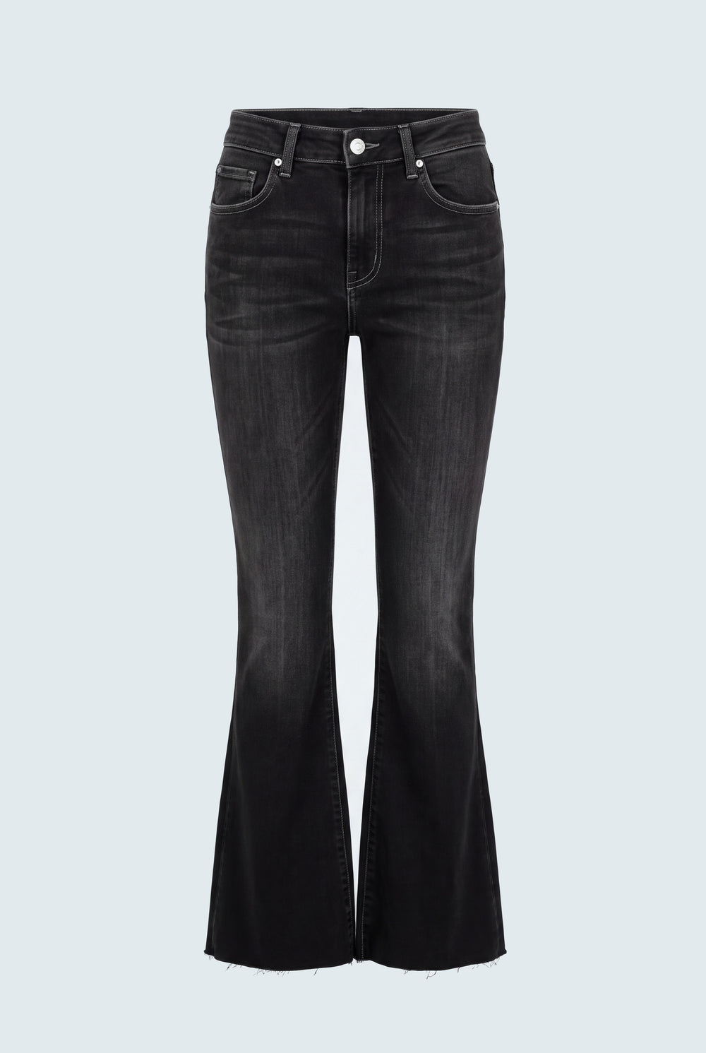 TUMMY SHAPER Wash Black Mid Rise Flared Jeans - Hustle N Holla