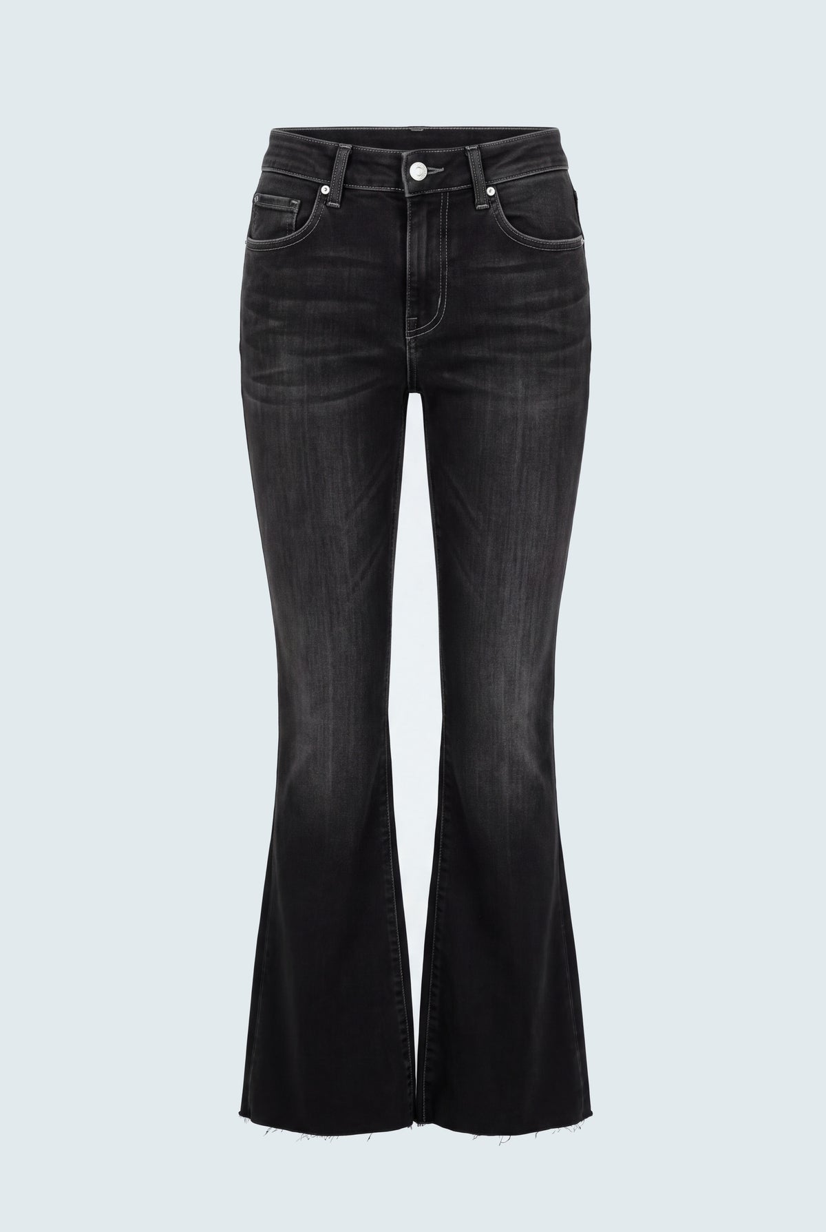 TUMMY SHAPER Wash Black Mid Rise Flared Jeans - Hustle N Holla