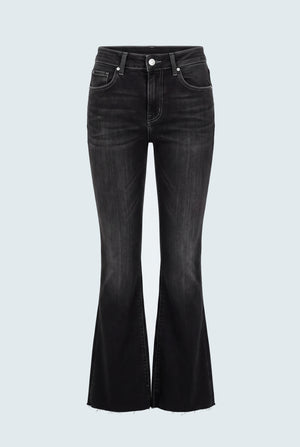 TUMMY SHAPER Wash Black Mid Rise Flared Jeans - Hustle N Holla