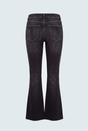 TUMMY SHAPER Wash Black Mid Rise Flared Jeans - Hustle N Holla