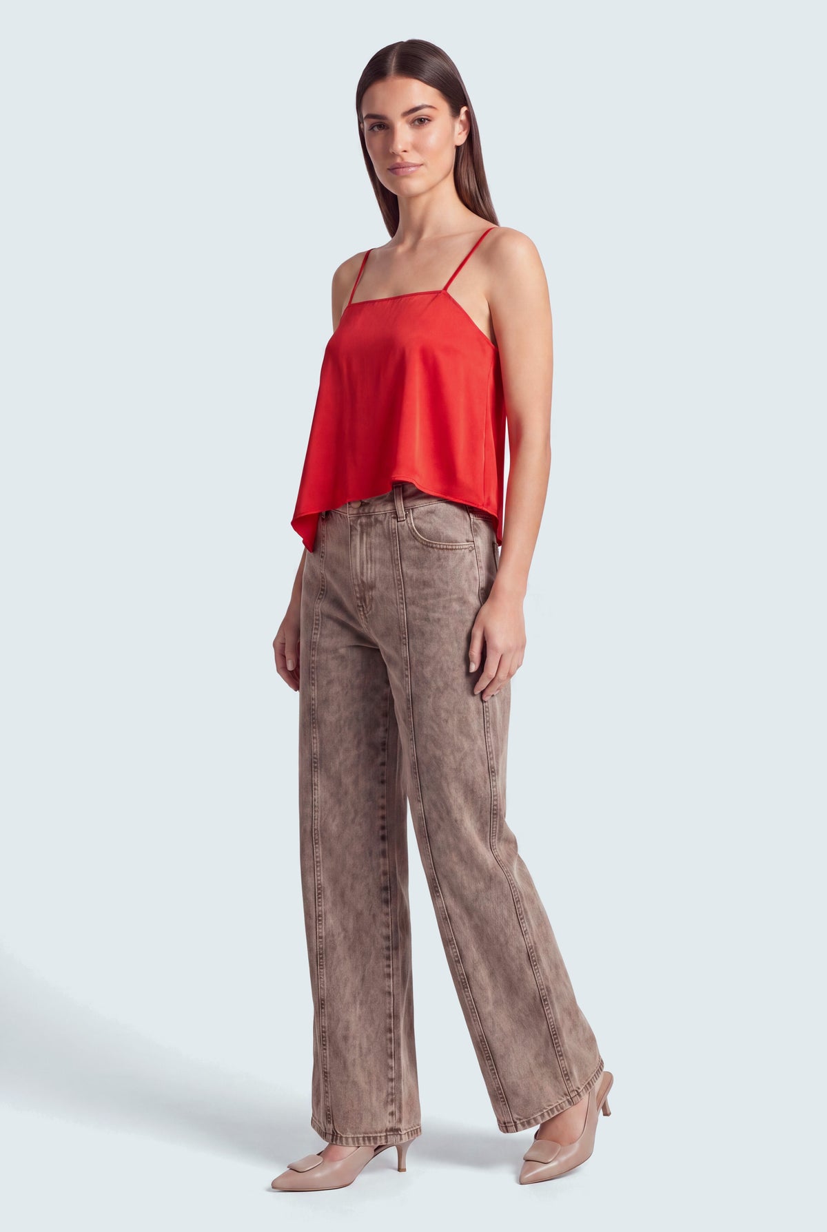 Vintage Acid Wash Panelled Wide Leg Jeans - Hustle N Holla