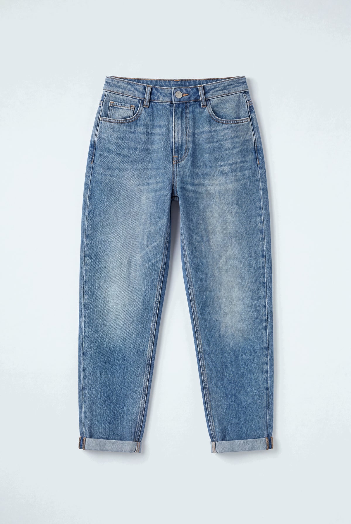 Vintage Wash Mid Rise Mom Fit Jeans - Hustle N Holla