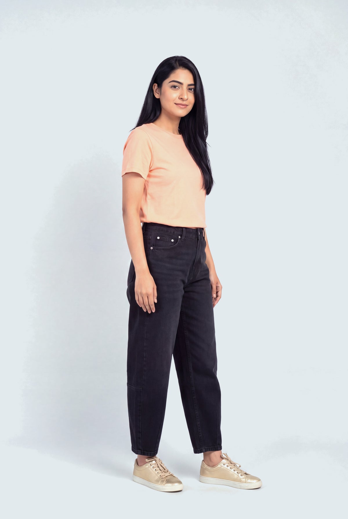 Washed Black Mid Rise Barrel Jeans - Hustle N Holla