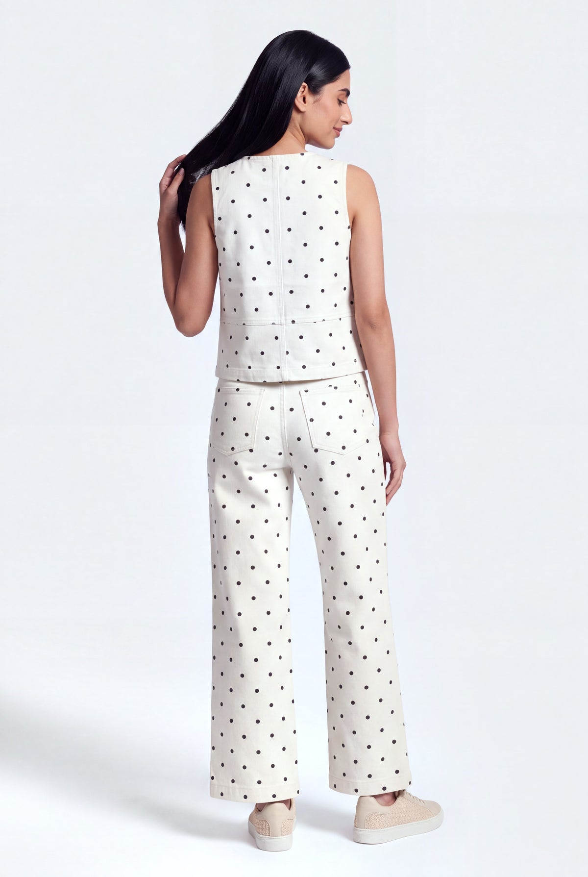 White Relaxed Fit Printed Denim Vest - Hustle N Holla