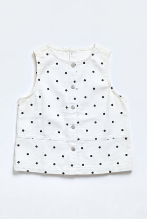 White Relaxed Fit Printed Denim Vest - Hustle N Holla