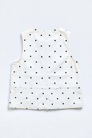 White Relaxed Fit Printed Denim Vest - Hustle N Holla
