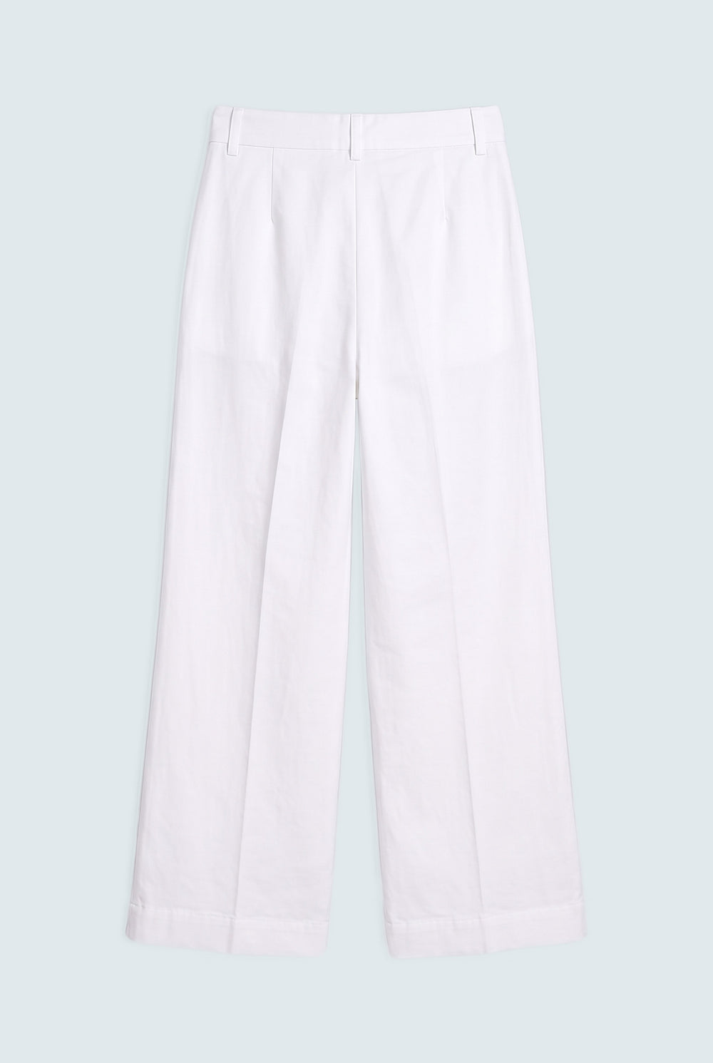 White Wide Leg Trousers - Back Flat Lay - Hustle N Holla