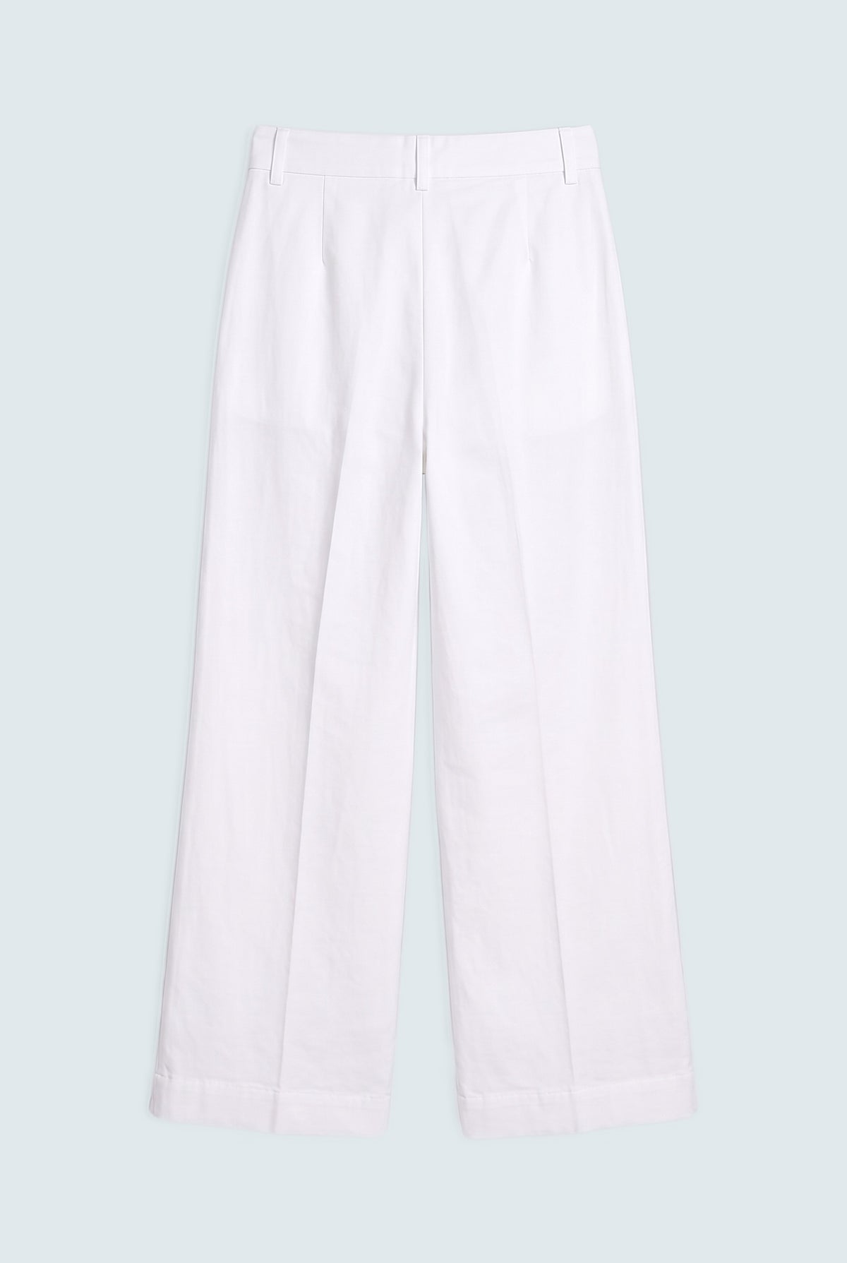 White Wide Leg Trousers - Back Flat Lay - Hustle N Holla
