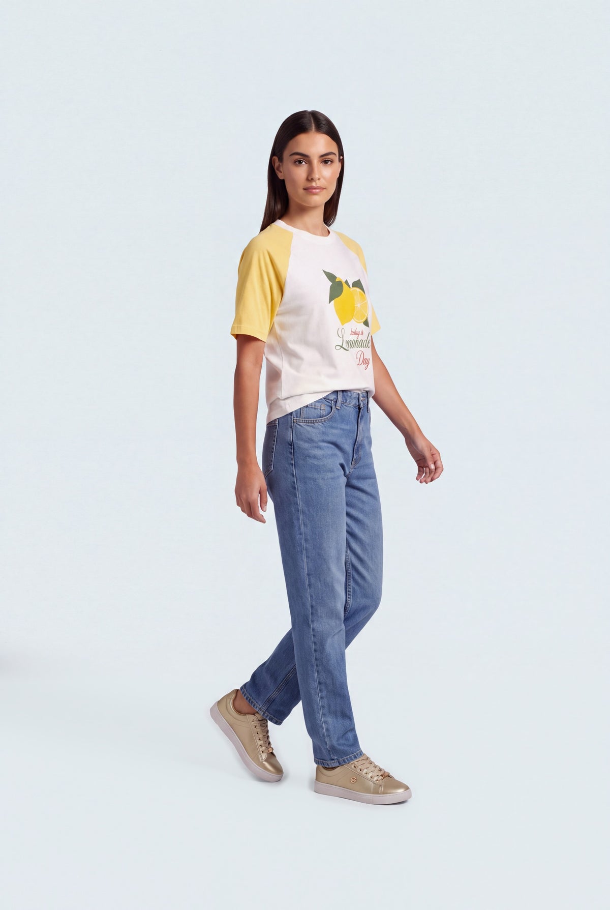 White & Yellow Raglan Graphic T-Shirt - Hustle N Holla