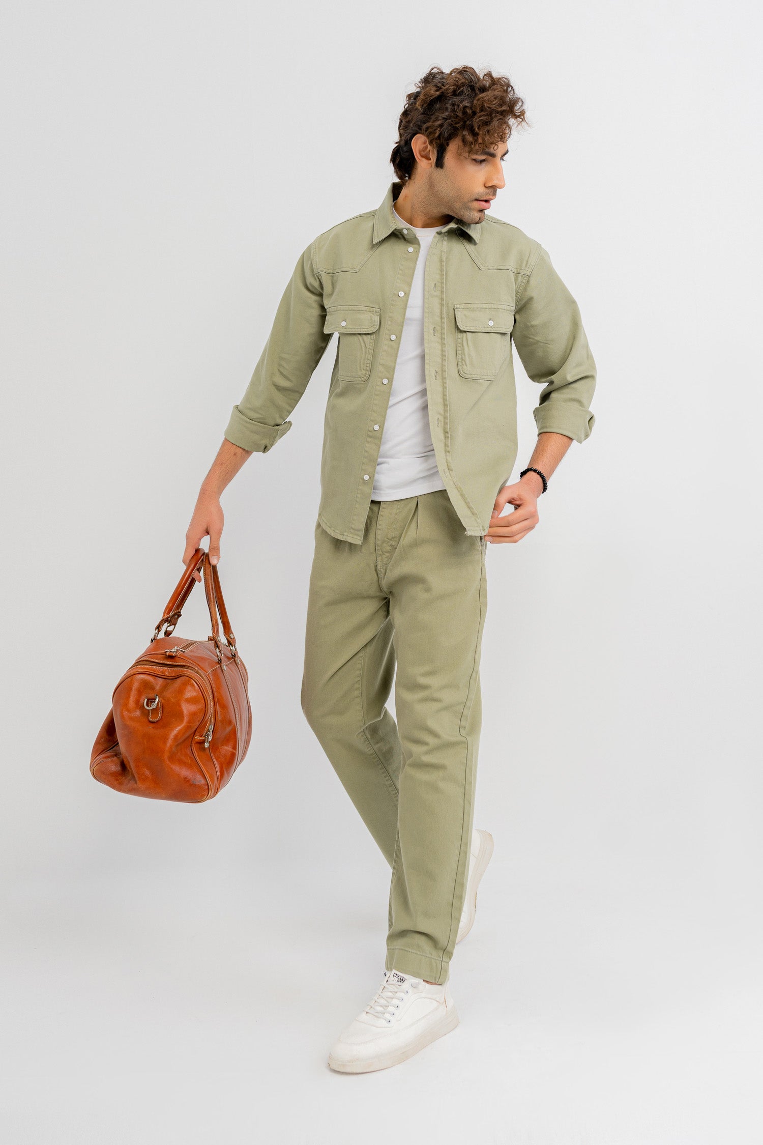 Khaki Green Straight Fit Jeans - Hustle N Holla