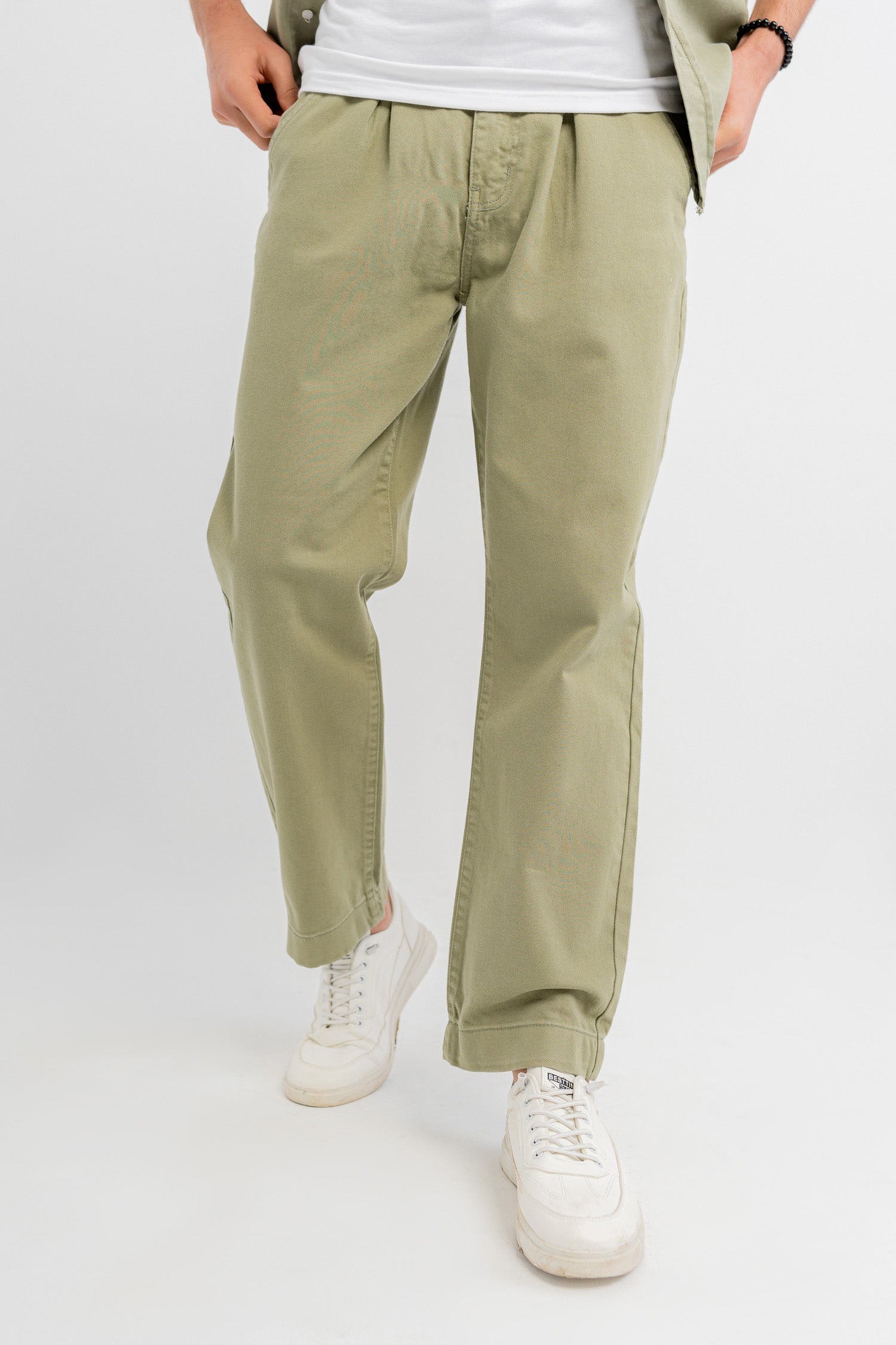 Khaki Green Straight Fit Jeans - Hustle N Holla