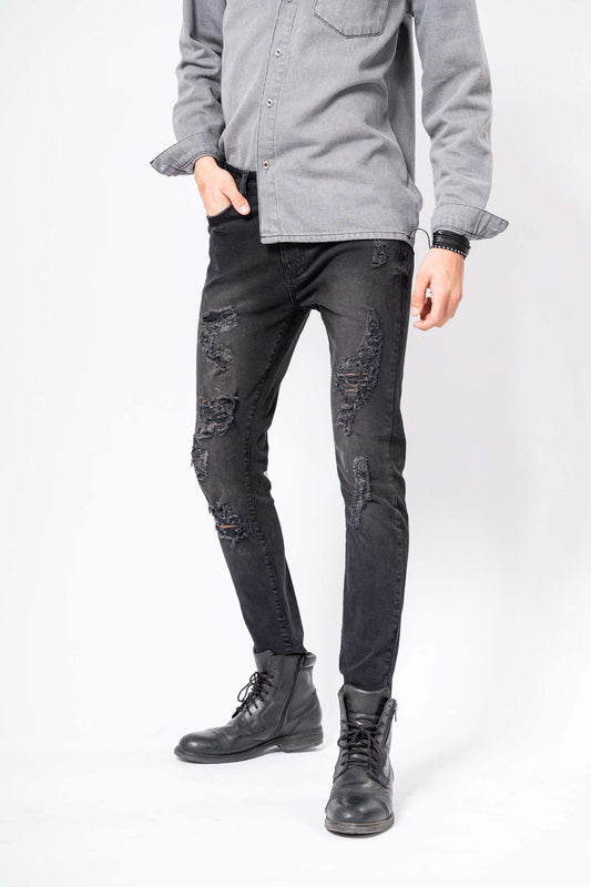 Faded Jeans with Whisker Details