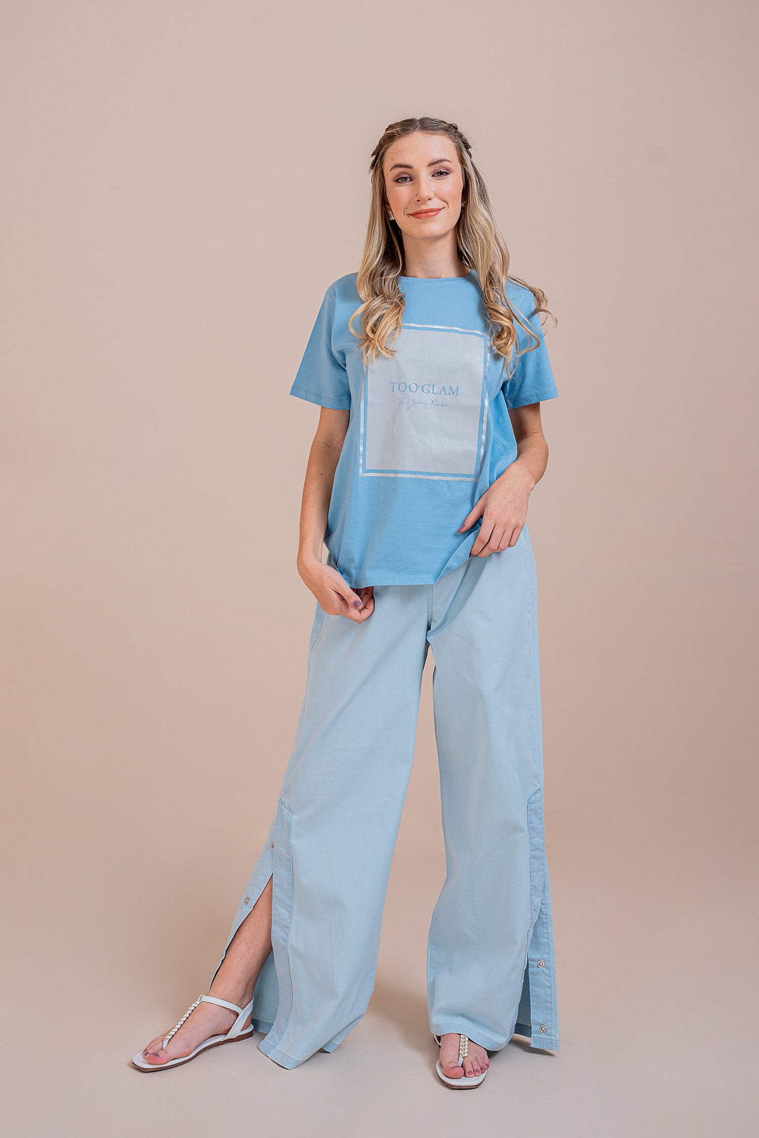 Blue Too Glam Print Minor Fault T-shirt
